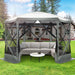 12X12Ft Pop-Up Gazebo EZ Set-Up Camping Canopy Tent with 6 Sides Mosquito Netting, Waterproof, UV Resistant, Portable Screen House Room, Outdoor Party Tent with Carry Bag, Ground Spike, Gray