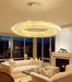 23.6'' Modern LED Ring Pendant Light Dimmable Crystal Chandelier for Dining Room Living Room Bedroom Gold