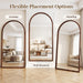 76"X41" Arched Full Length Mirror with Slim Solid Wood Frame,Walnut