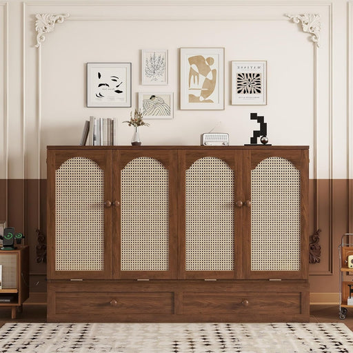Queen Murphy Bed Cabinet Walnut PowerStationIntegrated