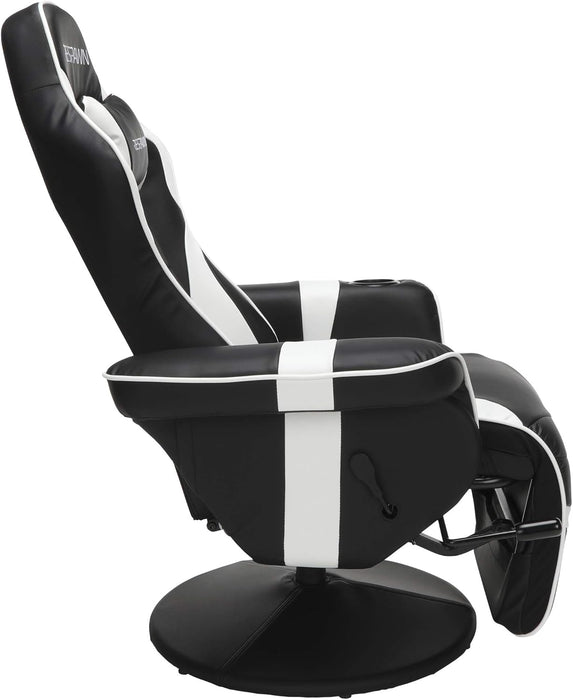 900 Gaming Recliner - Video Games Console Recliner Chair, Computer Recliner, Adjustable Leg Rest and Recline, Recliner with Cupholder, Reclining Gaming Chair with Footrest - White