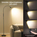 Adjustable LED Beam Floor Lamps for Living Room, Reading Lamp with Flexible Gooseneck, Dimmable Zoomable Spotlight, Work Light, Touch Control, Task Crafting Standing Lamp for Office Bedroom