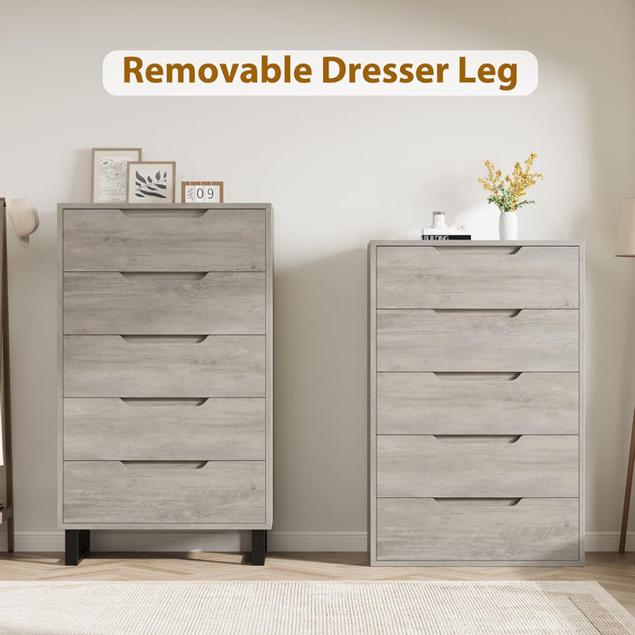 5 Dresser for Bedroom, 50.5" Vertical Dresser Drawer with Storage