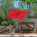 Rectangular Patio Umbrella, Table Market Umbrella with Tilt and Crank, Outdoor Umbrella for Garden, Deck, Backyard, Pool and Beach