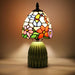 Tiffany Stained Glass Mushroom Table Lamp 12.5 Inch -Blue Hummingbird