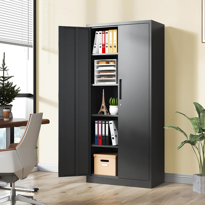 Black Industrial Grade Locking Steel Storage Cabinet