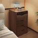 Walnut Compact Vanity Desk With Illuminated Mirror