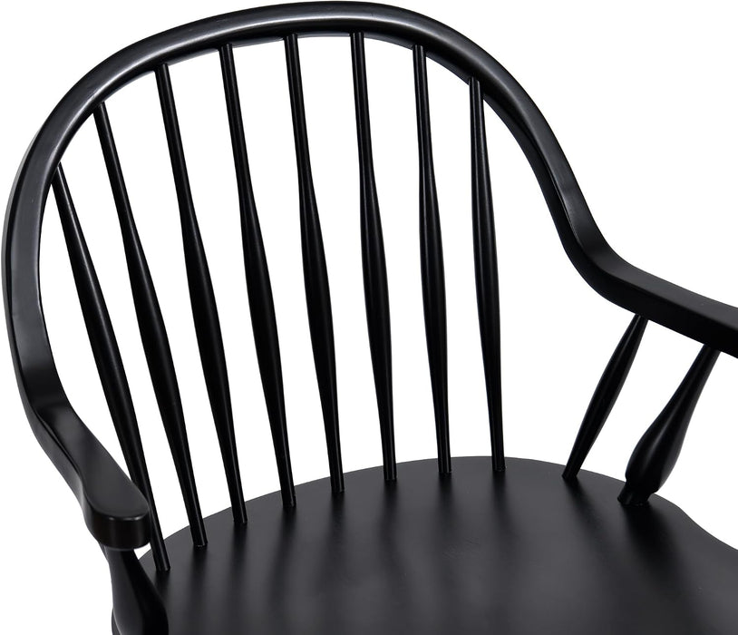 Windsor Black Dining Chairs Set of 2, Spindle Back Dining Chairs
