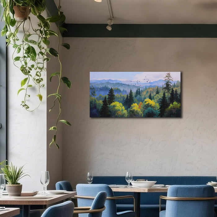 Landscape Wall Art for Living Room Nature Canvas Textured Green Painting Bedroom Framed Large Artwork Home Office Dining Room Kitchen Wall Decor 40"X20"