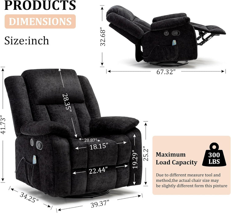 Rocking Recliner Chair with Massage & Heat