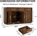 59" Sideboard Buffet Cabinet, 3 Drawers, 4 Doors, Walnut | Modern Coffee Bar Cabinet with Gold Handles, Long Sideboard Buffet Table for Kitchen