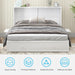 Murphy Bed Cabinet with Built-In 3 Charging Station and 2 Storage Drawers, Solid Wood Cabinet Bed Queen Size with Mattress, Murphy Cube Chest Bed for Guest Room (White-Murphy Bed A)