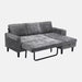 50 In. Chenille L Shaped Modern Sectional Sofa in Gray