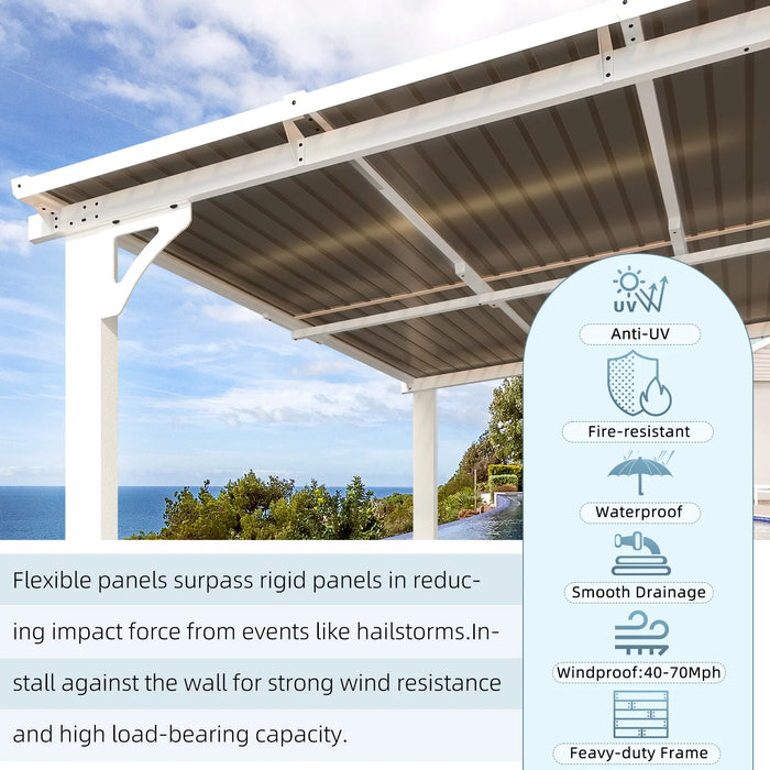 10' X 14' Hardtop Gazebo Outdoor Aluminum Pergola for Garden, Patio, Backyard-White