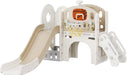 Kids Slide Playset, Toddlers Playground, Kids Playhouse with Slide, Tunnel, Basketball, Climber and Storage Space