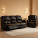 3 Seater Recliner Sofa Set with 2-Tier Cushion, 3+1 Pieces in Living Room, 3 Seater Reclining Couch Leather with Removable Console, 1 Oversize Recliner Chair Sofa Seat