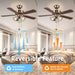 42 Inch Indoor Ceiling Fan with Pull-Chain and Three LED Light Bulbs Base, Traditional 3-Speeds Reversible Blades Ceiling Fan (Antique)
