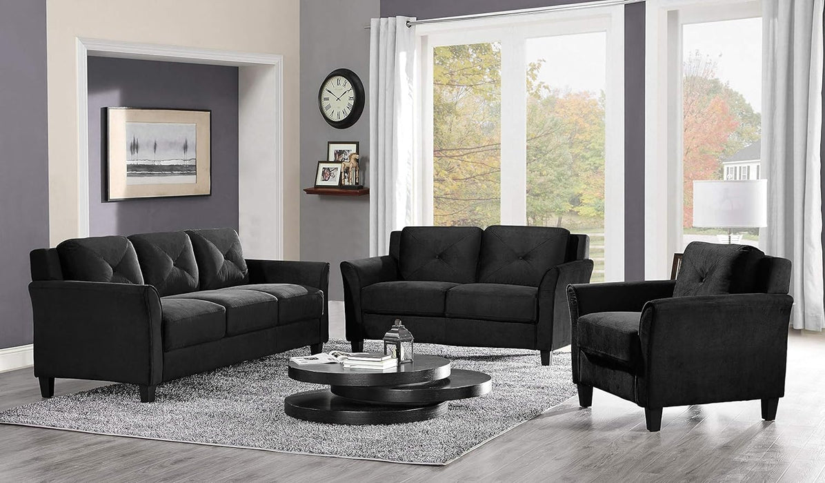 57" Black Loveseat - Harrington