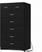 47.3" Tall Dresser with Charging Station Wooden 7 Drawer Dressers for Bedroom Chest of Drawers with Sliding Rails for Home Office Entryway Black