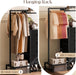 Black Dresser with Hanging Rack - Small Closet with 4 Fabric Storage Drawers, 44" H Dresser with Clothes Rack, Chest of Drawer, Kids Dressers for Bedroom, Entryway, Living Room, Sturdy Frame