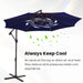 10' Outdoor Hanging Offset Cantilever Umbrella for Patio(No Base), Navy Blue