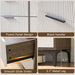47" Wide Fluted 6 Drawer Dresser for Bedroom, Walnut/White
