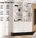 72" Tall Book Shelf Bookcase with Doors, Floor Standing 7 Tier Bookshelf Display Shelves, Bookshelf with Storage Cabinet, Home Decor Furniture for Living Room Bedroom and Home Office