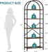 Bookshelf, Arched Bookshelf 5 Tier Bookcase, Tall Shelf for Cds/Books, Home Office Shelf Storage Organizer, Modern Book Shelf for Bedroom/Living Room, Rustic Brown