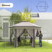 13' X 13' Pop up Gazebo, Hexagonal Canopy Shelter with 6 Zippered Mesh Netting, Event Tent with Strong Steel Frame for Patio Backyard Garden Wedding Party, Coffee and Beige