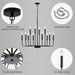 Black Chandeliers for Dining Room Light Fixture over Table, Modern Farmhouse Chandeliers for Living Room,12-Lights Industrial Metal Candle Lighting Fixtures for Entryway Kitchen Island Foyer