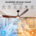 72in Walnut Outdoor Ceiling Fan With Lights