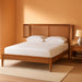 Eridian Walnut Brown Finished Wood and Natural Rattan Full Size Platform Bed