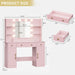 43 Inch MagentaPink Vanity Desk Illuminated Mirror