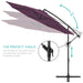 10Ft Offset Hanging Outdoor Market Patio Umbrella W/ Easy Tilt Adjustment - Amethyst Purple