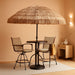7.5Ft Hula Thatched Tiki Patio Beach Umbrella Hawaiian Style 10 Ribs UPF 50+ with Tilt Carry Bag for Outdoor Tiki Bar, Tropical Palapa, Patio Garden Beach Pool Backyard Natural Color