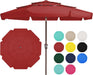9 Ft 3 Tier Outdoor Patio Umbrella with Push Button, Red