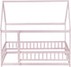 Pink Full Size Montessori Floor Bed SolidWoodFrame
