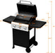 3 Burners Portable Gas Grill with Enameled Cast Iron Grates, Powerful 36,000 BTU Propane Grill with Side Shelf & Bottom Cabinet, Outdoor Grill with Wheels for Patio Backyard Garden BBQ Use