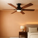 52Inch Ceiling Fan with Lights and Remotes, Modern Smart Flush Mount Ceiling Fans,Dc Reversible Motor, 3CCT Dimmable,Noiseless,Dual Finish, Brown 6 Speeds Ceiling Fan for Indoor/Outdoor