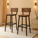 Set of 2 Bar Stools, Tall Bar Stools with Backrest and Footrest, Tall Bar Chairs, Industrial Style Counter Height Bar Stools for Dining Room, Kitchen, Bar Rustic Brown