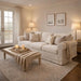 Beige 89Inch ExtraDeepCushionedUpholsteredSofa RemovableCovers