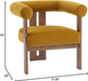 Luxurious Mustard Velvet Barrel Chair Solid Walnut