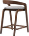 Alame 25.25''H Rubberwood Barstools Set of 2, Curved Backrest Counter Stool, Upholstery Bar Chair, Sturdy Structure Counter Stool Chair for Kitchen Home Bar, Light Gray+Natural
