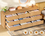 63" Dresser for Bedroom with 9 Drawers, Modern Dressers & Chests of Drawers with Metal Handles, Wooden Dresser TV Stand, Bedroom Dressers, for Bedroom, Hallway, Natural