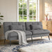 Grey Futon Sofa Bed With AdjustableBackrest Comfort