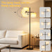 Black Floor Lamp for Living Room with Rotatable Shade,Foot Switch