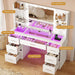 White Makeup Vanity Desk Glass Top IlluminationProLighting