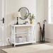 Yaheetech Console Table with Power Outlets, 40 Inches Entryway Table with Charging Station, Wood Sofa Table with Storage Shelves, Side Table, for Hallway, Bedroom, Living Room, Foyer, White