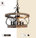 20 Inch Handcrafted Wood Farmhouse Drum Chandelier