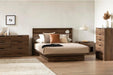 Holland Platform Bed (54/60''), Full/Queen, Natural Walnut